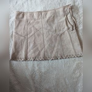 Bebe soft pink suede skirt
